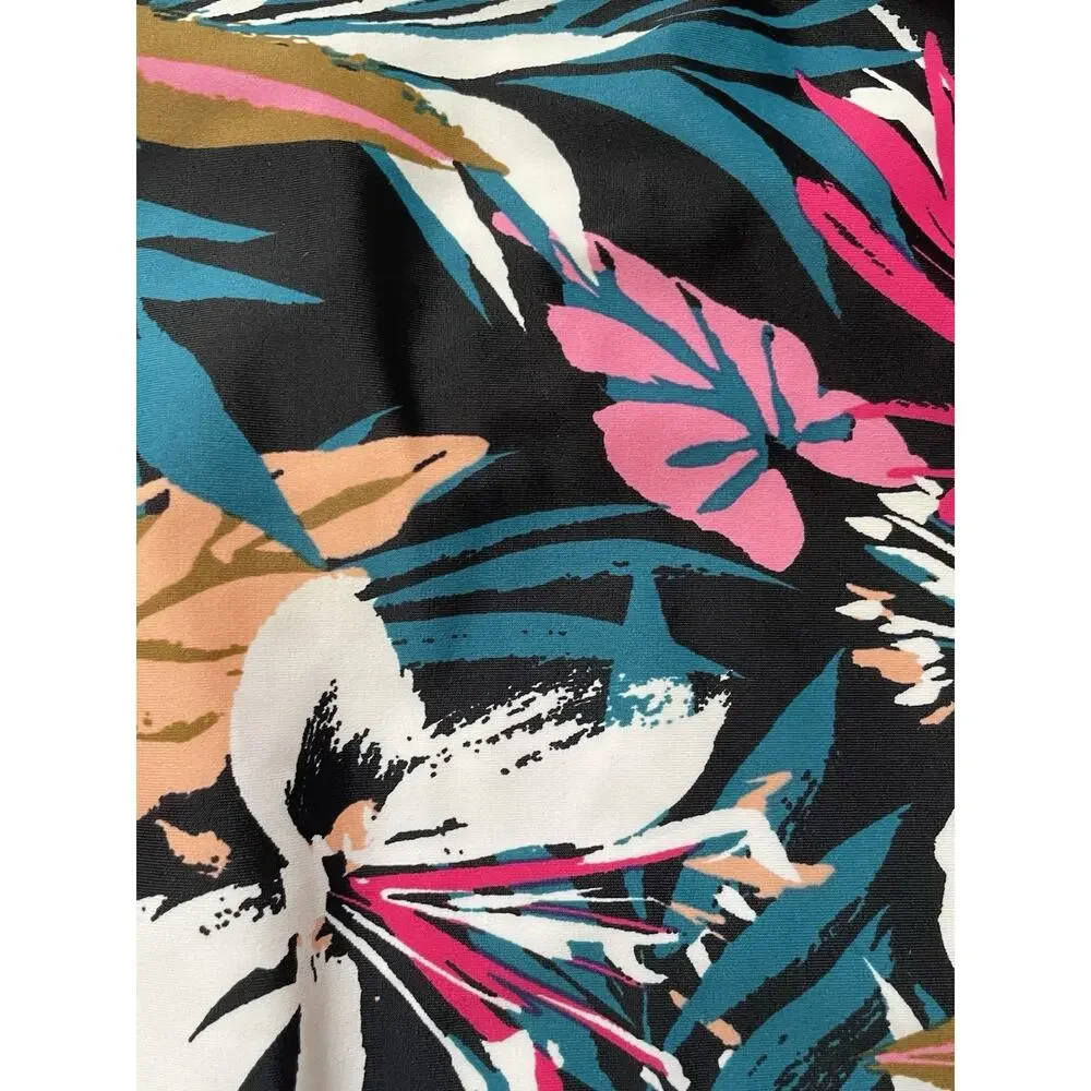 Kona Sol Swim One Piece Swimsuit Tropical Floral X Back Swimwear Summer Beach